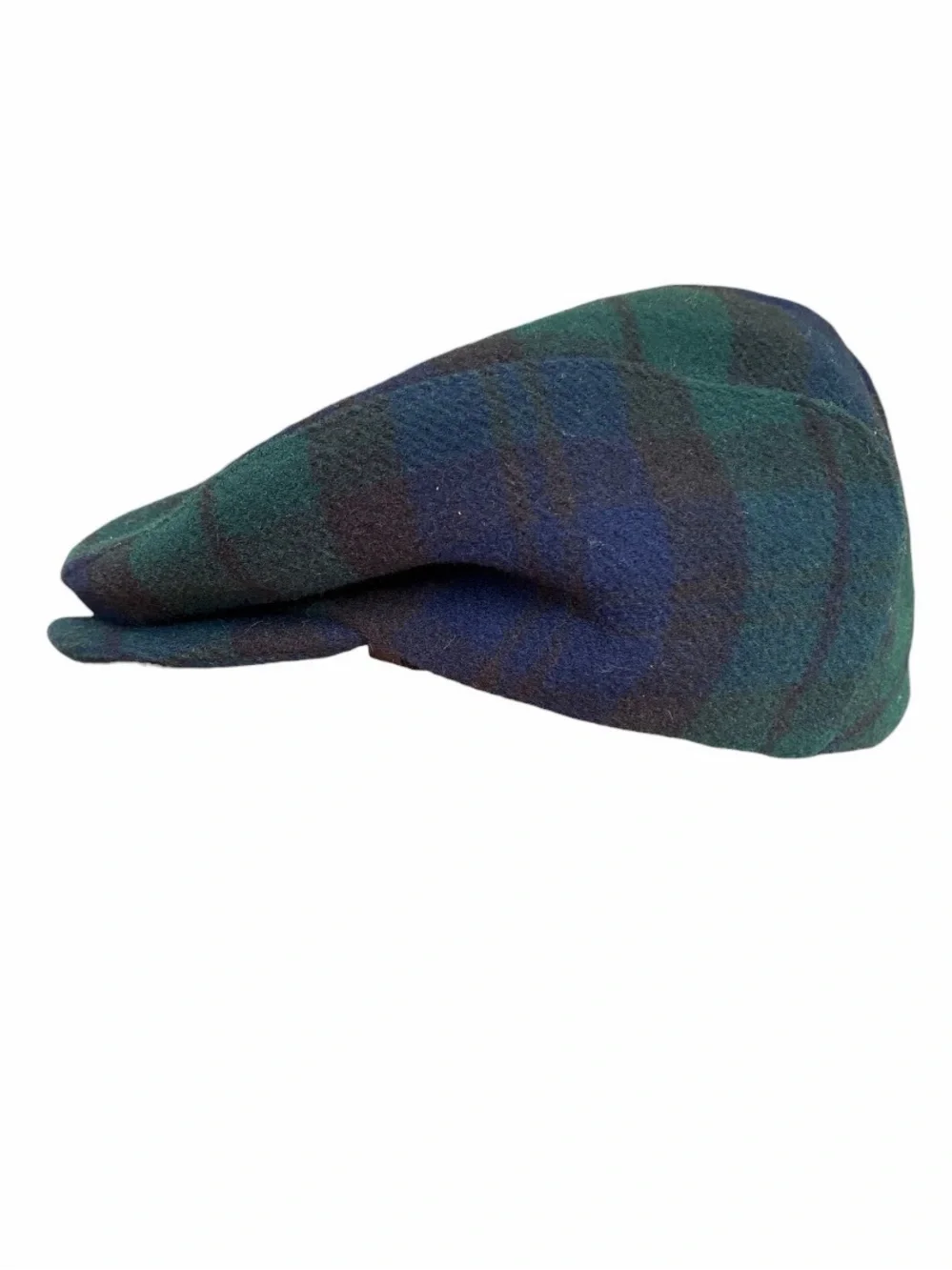 Pendleton Green Blue Plaid Hat Cap 100% Virgin Wool Driving Newsboy Golf Sz XL